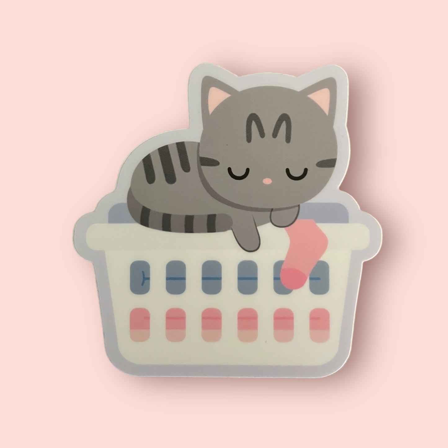 Sleepy Cat Laundry Vinyl Sticker
