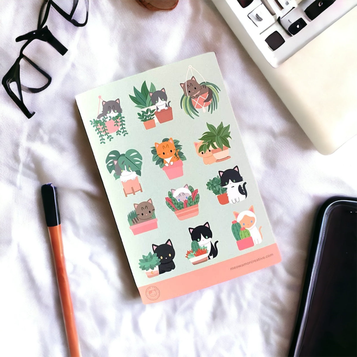 Cats and Plants Vinyl Sticker Sheet