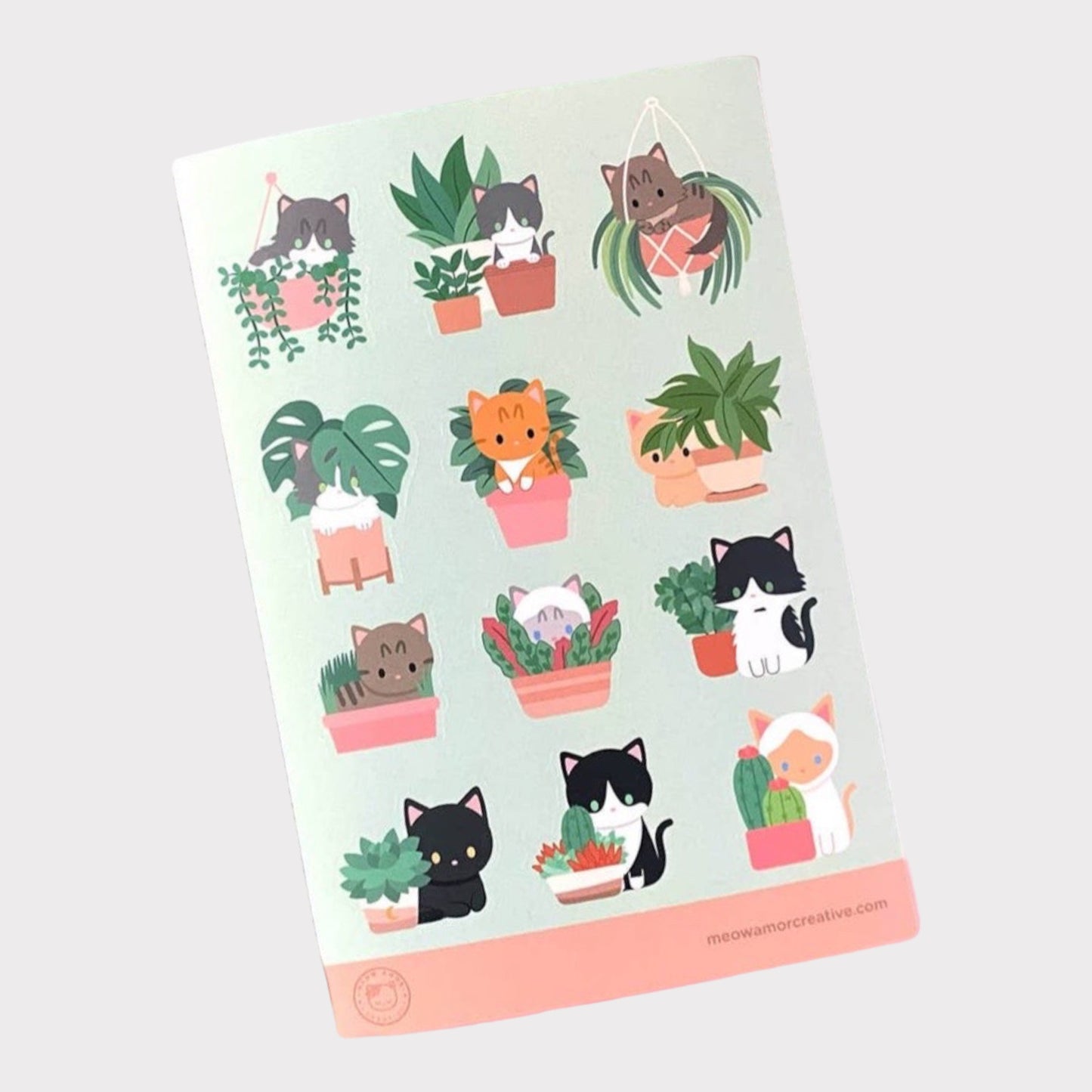 Cats and Plants Vinyl Sticker Sheet