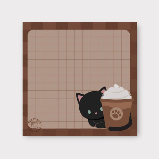 Coffee Black Cat Grid Sticky Notes