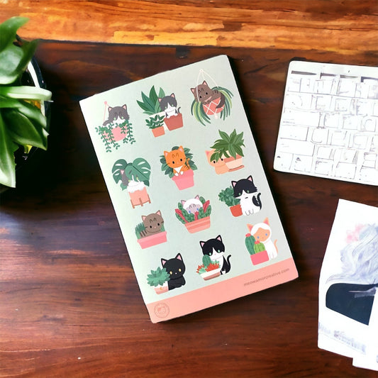 Cats and Plants Vinyl Sticker Sheet