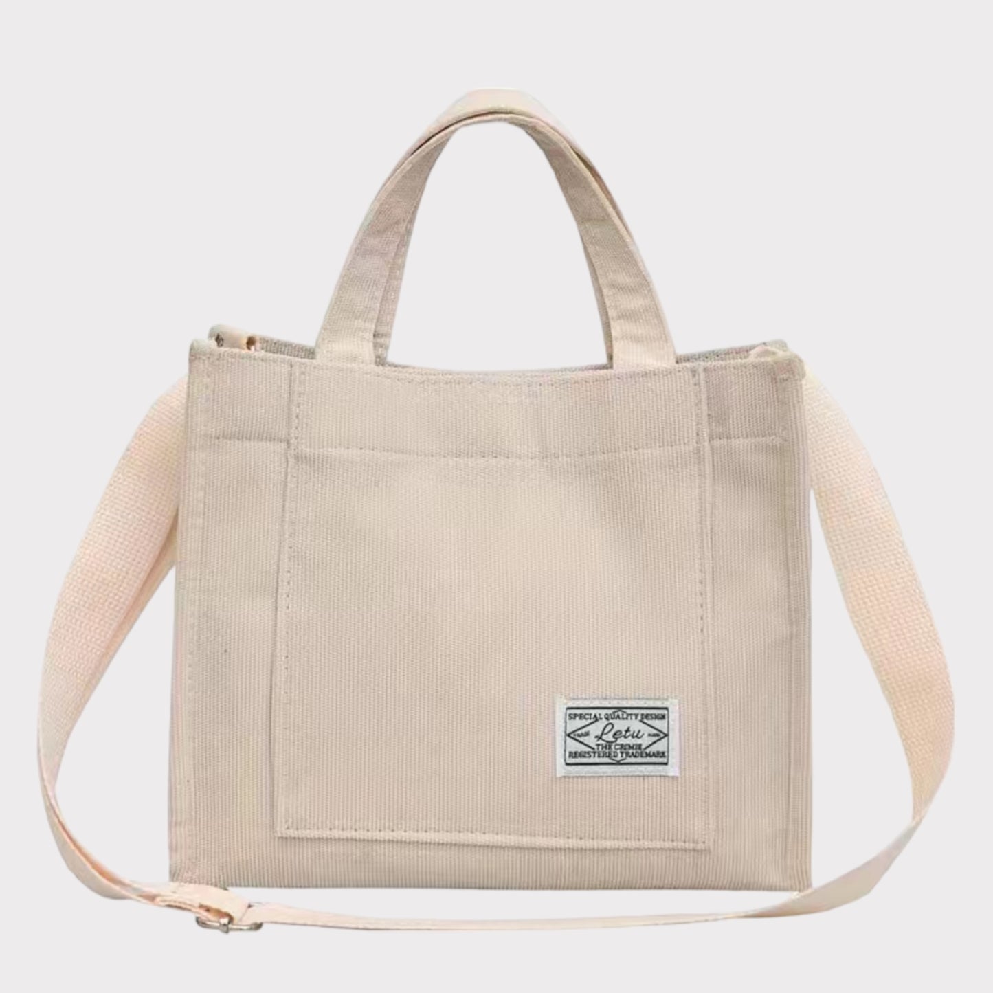 Corduroy Book Bag (Cream)