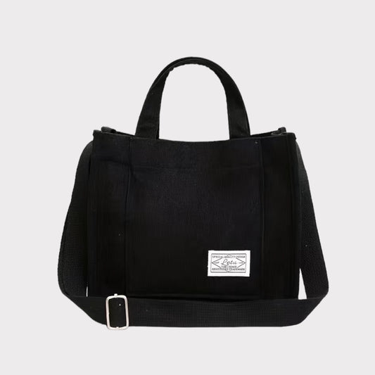 Corduroy Book Bag (Black)