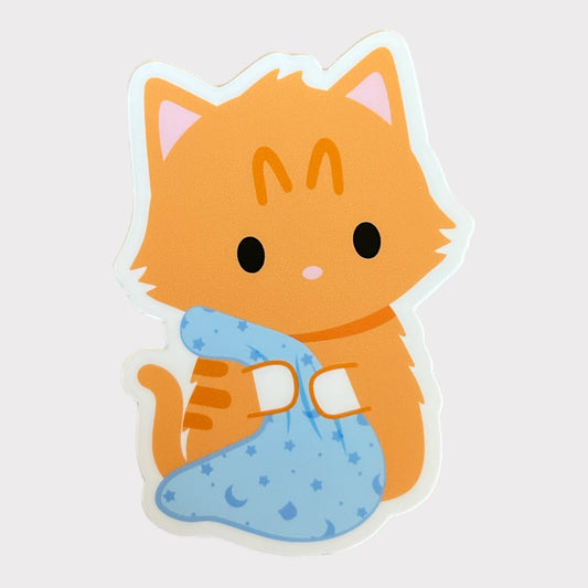 Orange Tabby Kitten Vinyl Sticker