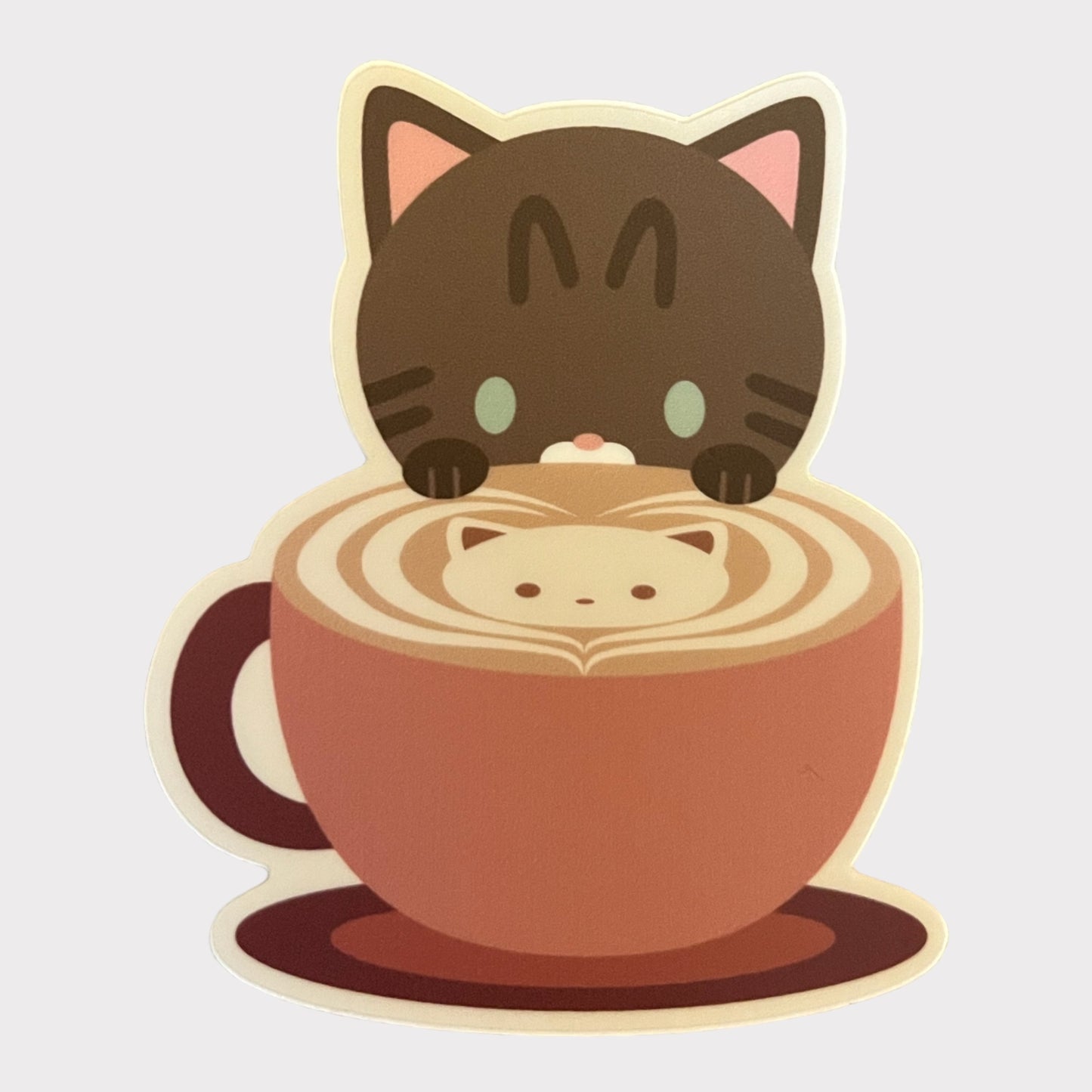 Coffee Cat Latte Vinyl Sticker