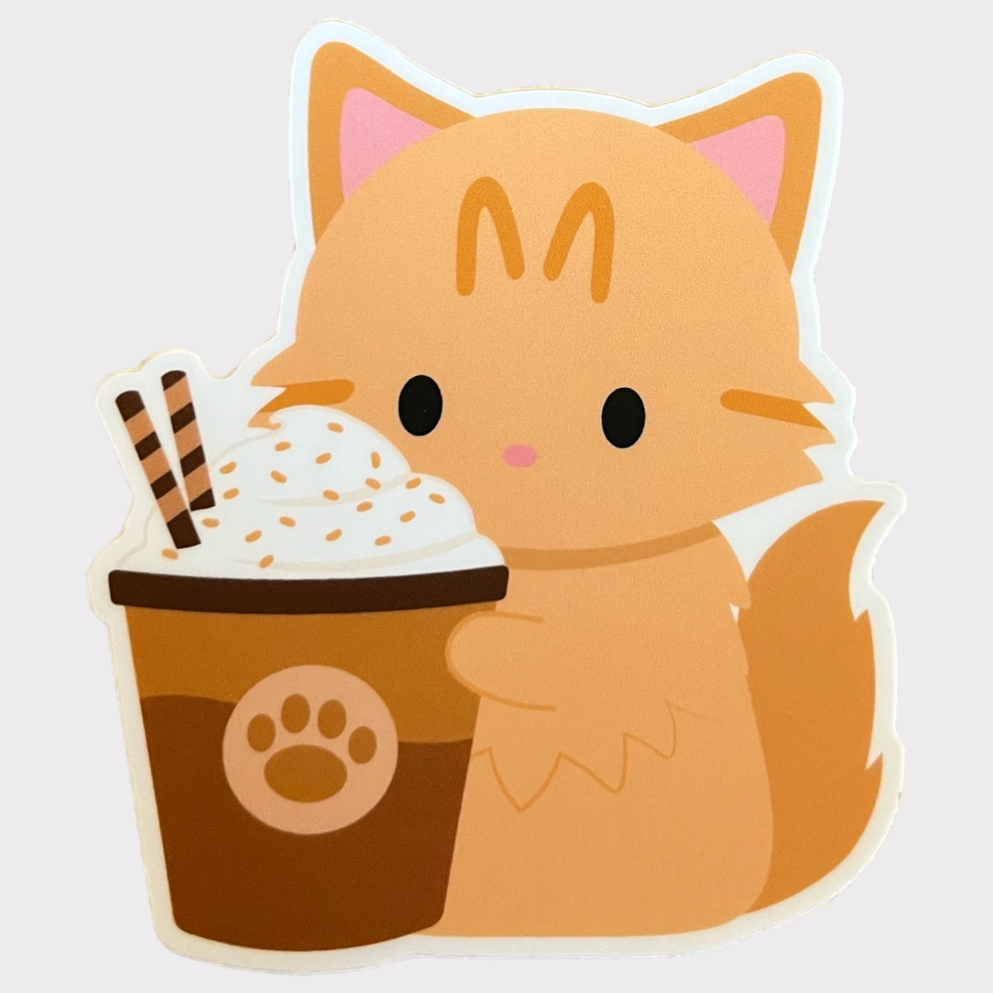 Orange Tabby Cat Pumpkin Spice Vinyl Sticker