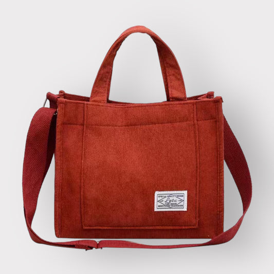 Corduroy Book Bag (Red)